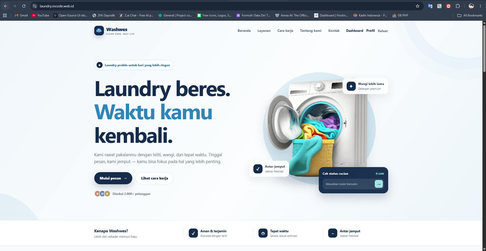 WEBSITE LAUNDRY LARAVEL